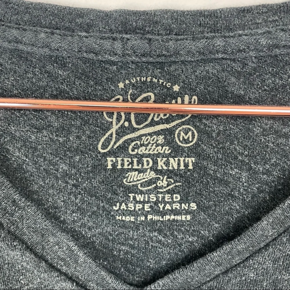 J.Crew Field Knit Gray Marled V-Neck Short Sleeve T-Shirt - Picture 2 of 8